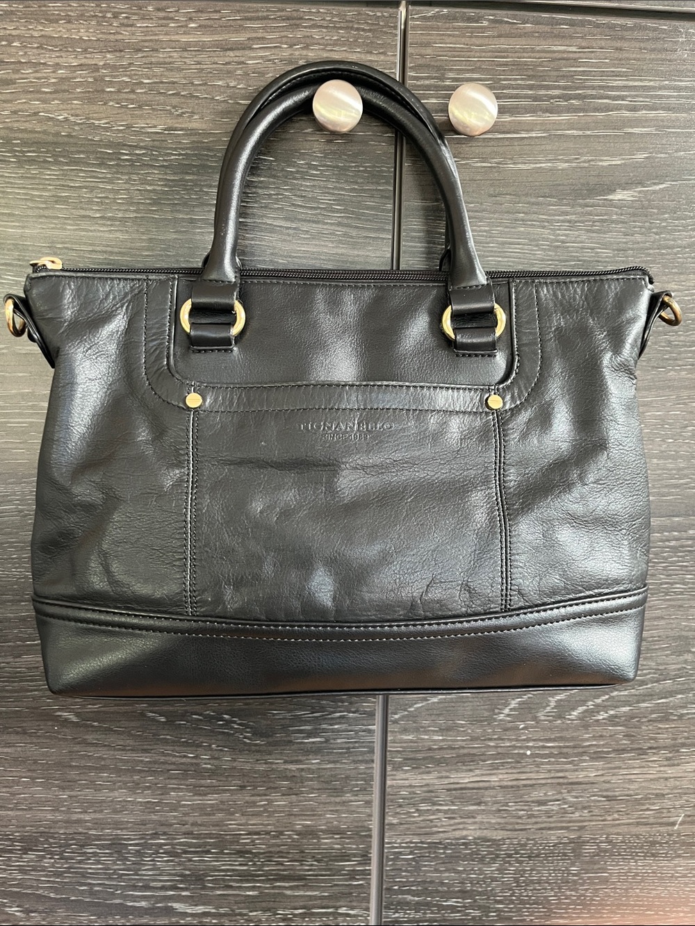 Tignanello Made In Italy Black Leather Bag